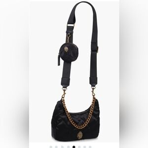 Kurt Geiger Black Quilted Crossbody with Gold Chain